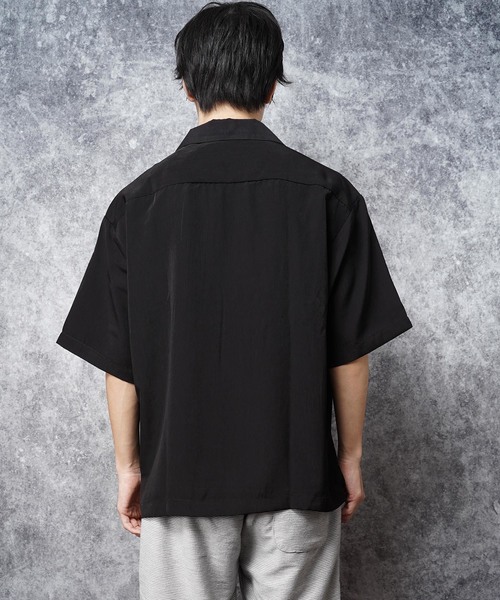 おしゃれスタ(オシャレスタ)の「ビッグシルエットプルオーバージップアップ半袖シャツ(IR)(シャツ/ブラウス・メンズ・ブラック/ベージュ/ネイビー/グレー/カーキ/テラコッタ・M/L/XL)」の20枚目の写真