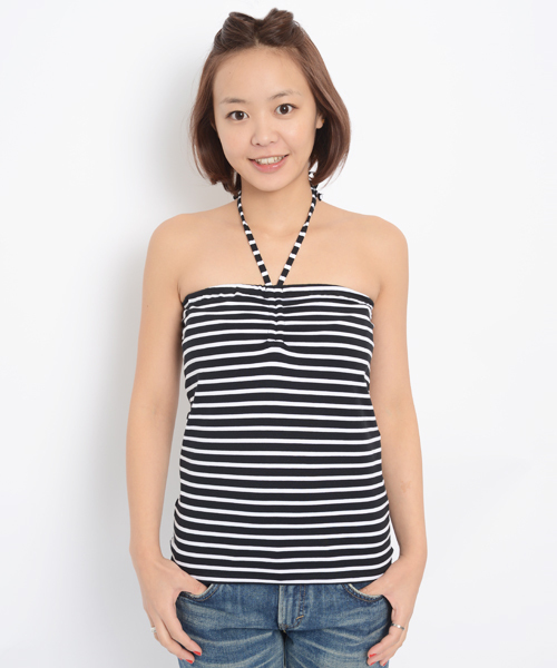 X-girl（エックスガール）の「2 PIECE SET TOP（Tシャツ/カットソー・レディース・ホワイト/ブラック/ピンク・1/2）」の6枚目の写真