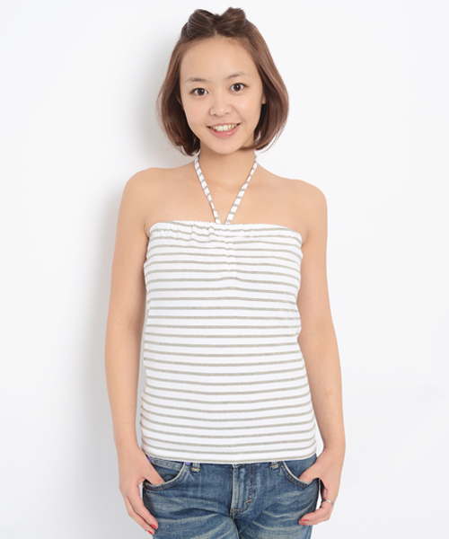 X-girl（エックスガール）の「2 PIECE SET TOP（Tシャツ/カットソー・レディース・ホワイト/ブラック/ピンク・1/2）」の7枚目の写真