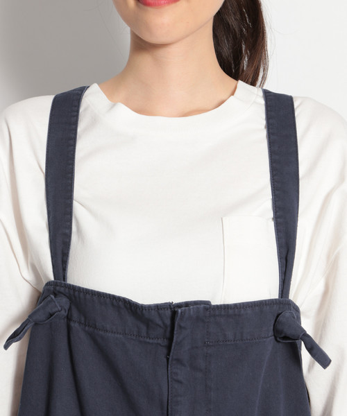 niko and...(ニコアンド)の「微配色ハギハギワークサロペット(サロペット/オーバーオール・レディース・ネイビー/カーキ・MEDIUM/LARGE)」の3枚目の写真