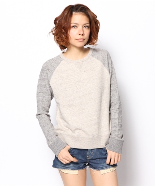 goa（ゴア）の「粗挽き杢 裏毛ﾗｸﾞﾗﾝﾌﾟﾙｵｰﾊﾞｰ（Tシャツ/カットソー・レディース・グレー/モカ/ベージュ・FREE）」の2枚目の写真