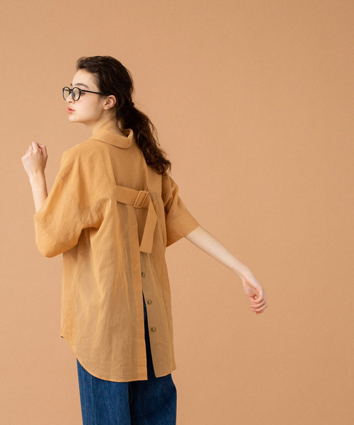 UNITED TOKYO（ユナイテッドトウキョウ）の「オーガンシャツチュニック（シャツ/ブラウス・レディース・ベージュ/マルチ/ブラック・1）」の12枚目の写真