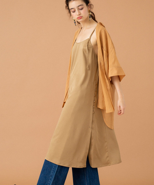 UNITED TOKYO（ユナイテッドトウキョウ）の「オーガンシャツチュニック（シャツ/ブラウス・レディース・ベージュ/マルチ/ブラック・1）」の14枚目の写真