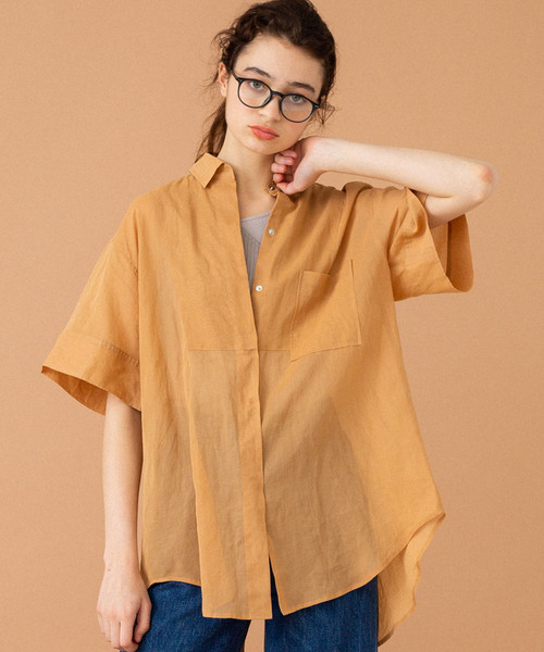 UNITED TOKYO（ユナイテッドトウキョウ）の「オーガンシャツチュニック（シャツ/ブラウス・レディース・ベージュ/マルチ/ブラック・1）」の15枚目の写真