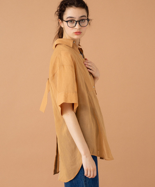 UNITED TOKYO（ユナイテッドトウキョウ）の「オーガンシャツチュニック（シャツ/ブラウス・レディース・ベージュ/マルチ/ブラック・1）」の16枚目の写真