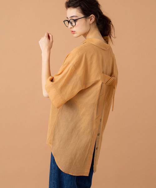 UNITED TOKYO（ユナイテッドトウキョウ）の「オーガンシャツチュニック（シャツ/ブラウス・レディース・ベージュ/マルチ/ブラック・1）」の18枚目の写真