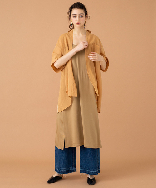 UNITED TOKYO（ユナイテッドトウキョウ）の「オーガンシャツチュニック（シャツ/ブラウス・レディース・ベージュ/マルチ/ブラック・1）」の10枚目の写真