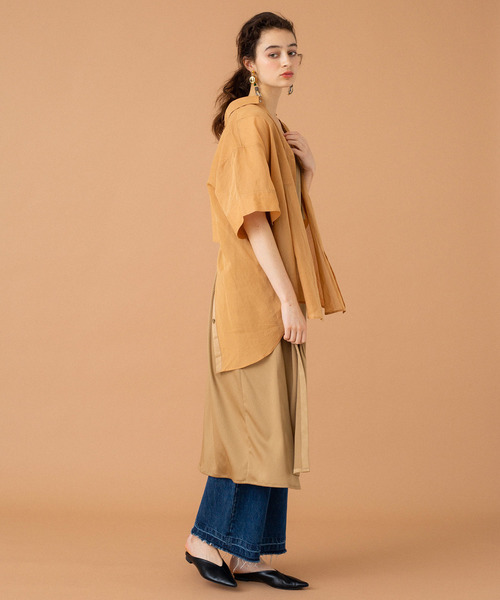 UNITED TOKYO（ユナイテッドトウキョウ）の「オーガンシャツチュニック（シャツ/ブラウス・レディース・ベージュ/マルチ/ブラック・1）」の9枚目の写真