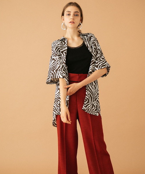 UNITED TOKYO（ユナイテッドトウキョウ）の「オーガンシャツチュニック（シャツ/ブラウス・レディース・ベージュ/マルチ/ブラック・1）」の19枚目の写真