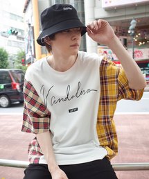 【ビッグシルエット】JERZY CHECK MIX MIX DORMAN SHIRT/オーバーサイズ ジャージーチェックミックスドルマンTシャツ
