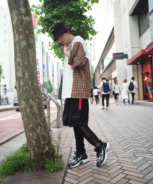 rovtski(ロフトスキー)の「【ビッグシルエット】JERZY CHECK MIX MIX DORMAN SHIRT/オーバーサイズ ジャージーチェックミックスドルマンTシャツ(Tシャツ/カットソー・メンズ・パープル系その他/イエロー系その他/レッド系その他・FREE)」の6枚目の写真