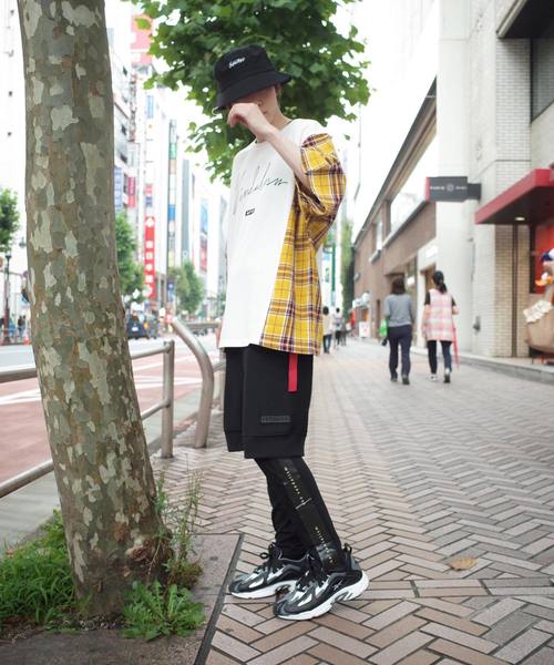 rovtski(ロフトスキー)の「【ビッグシルエット】JERZY CHECK MIX MIX DORMAN SHIRT/オーバーサイズ ジャージーチェックミックスドルマンTシャツ(Tシャツ/カットソー・メンズ・パープル系その他/イエロー系その他/レッド系その他・FREE)」の17枚目の写真