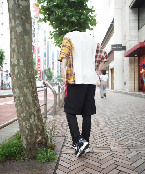 rovtski(ロフトスキー)の「【ビッグシルエット】JERZY CHECK MIX MIX DORMAN SHIRT/オーバーサイズ ジャージーチェックミックスドルマンTシャツ(Tシャツ/カットソー・メンズ・パープル系その他/イエロー系その他/レッド系その他・FREE)」の18枚目の写真