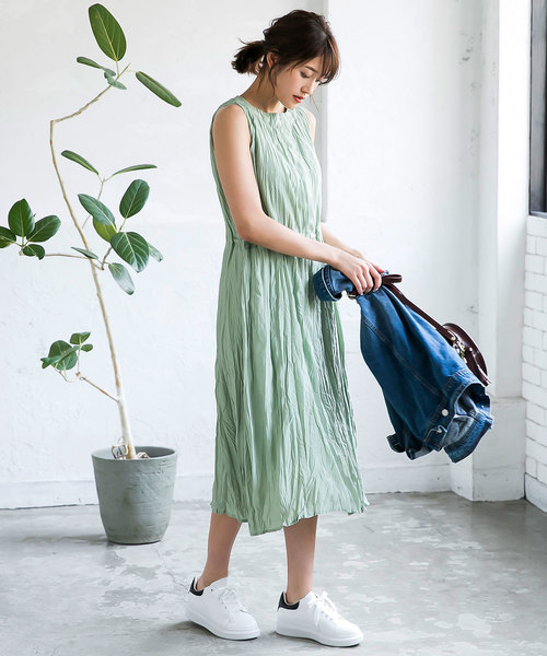 KOBE LETTUCE(コウベレタス)の「ワッシャーノースリーブマキシワンピース(ワンピース・レディース・レッド系その他/ベージュ/ブラウン系その他/ミント・FREE)」の3枚目の写真