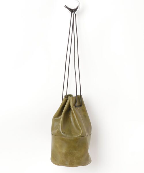 BICASH（ビカーシ）の「【BICASH/ビカーシ】レザー巾着バッグ/#B842（ショルダーバッグ・メンズ・ブラック/ダークブラウン/ネイビー/ブラウン/レッド/グリーン/アイボリー/オフホワイト/ホワイト/タン/グレー/ダークネイビー/シルバー・FREE/SMALL）」の9枚目の写真