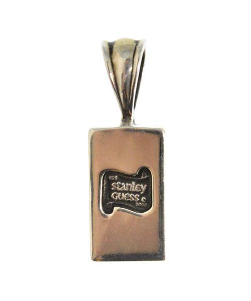 STANLEY GUESS シルバー 925 ウッド ドミノ ダイス ペンダント ブランド古着】ドミノペンダント ダイスモチーフウッドインレイ