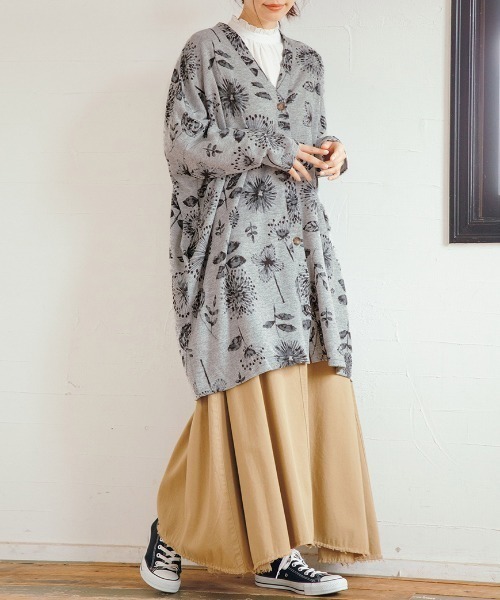 RANAN(ラナン)の「起毛ニットソーゆるカーディガン(カーディガン/ボレロ・レディース・チャコール/ネイビー/イエロー/グレー・3L/M/L/LL)」の5枚目の写真