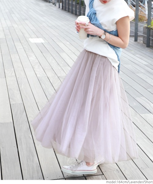 coca（coca）（コカ）の「長さ選べる上品カラーチュールスカート(SHORT)（スカート・レディース・ブラック/ベージュ/パープル/ブラウン/ラベンダー/ライトグレー/アイボリー/チャコールグレー・ONE SIZE）」の8枚目の写真