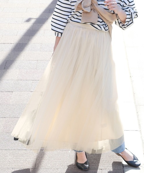 coca（coca）（コカ）の「長さ選べる上品カラーチュールスカート(SHORT)（スカート・レディース・ブラック/ベージュ/パープル/ブラウン/ラベンダー/ライトグレー/アイボリー/チャコールグレー・ONE SIZE）」の2枚目の写真