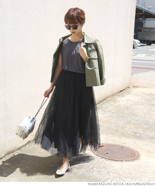 coca（coca）（コカ）の「長さ選べる上品カラーチュールスカート(SHORT)（スカート・レディース・ブラック/ベージュ/パープル/ブラウン/ラベンダー/ライトグレー/アイボリー/チャコールグレー・ONE SIZE）」の20枚目の写真