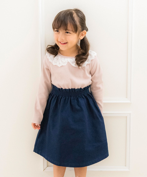 Catherine Cottage（キャサリンコテージ）の「リブドッキングワンピース（ワンピース・キッズ・ベージュ/アッシュブラウン/レッド/オリーブ/ネイビー/ホワイト系その他/ブラック系その他/ブラック系その他2/ブラック系その他3/グレー系その他/ブラウン系その他/ダークグレー/グリーン/ブルー系その他/ブルー系その他2・110/120/130/140/150）」の14枚目の写真