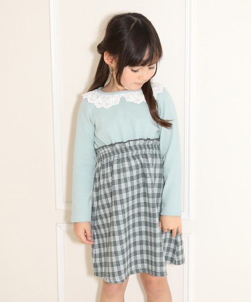 Catherine Cottage（キャサリンコテージ）の「リブドッキングワンピース（ワンピース・キッズ・ベージュ/アッシュブラウン/レッド/オリーブ/ネイビー/ホワイト系その他/ブラック系その他/ブラック系その他2/ブラック系その他3/グレー系その他/ブラウン系その他/ダークグレー/グリーン/ブルー系その他/ブルー系その他2・110/120/130/140/150）」の13枚目の写真