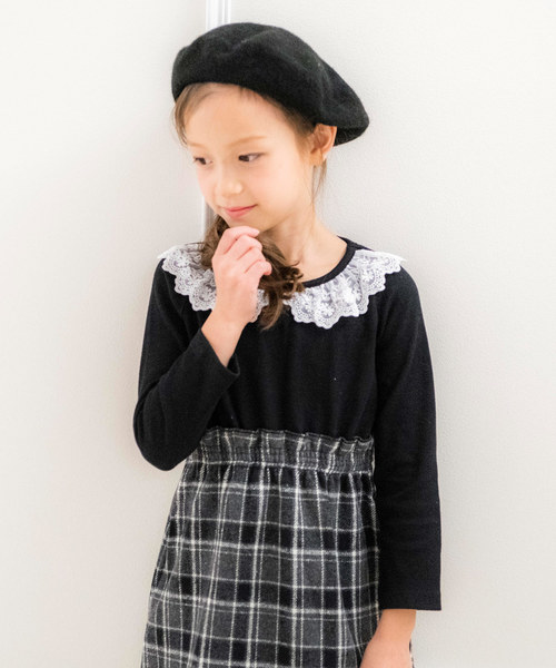 Catherine Cottage（キャサリンコテージ）の「リブドッキングワンピース（ワンピース・キッズ・ベージュ/アッシュブラウン/レッド/オリーブ/ネイビー/ホワイト系その他/ブラック系その他/ブラック系その他2/ブラック系その他3/グレー系その他/ブラウン系その他/ダークグレー/グリーン/ブルー系その他/ブルー系その他2・110/120/130/140/150）」の5枚目の写真