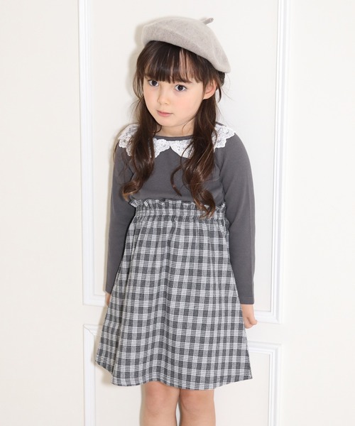 Catherine Cottage（キャサリンコテージ）の「リブドッキングワンピース（ワンピース・キッズ・ベージュ/アッシュブラウン/レッド/オリーブ/ネイビー/ホワイト系その他/ブラック系その他/ブラック系その他2/ブラック系その他3/グレー系その他/ブラウン系その他/ダークグレー/グリーン/ブルー系その他/ブルー系その他2・110/120/130/140/150）」の7枚目の写真
