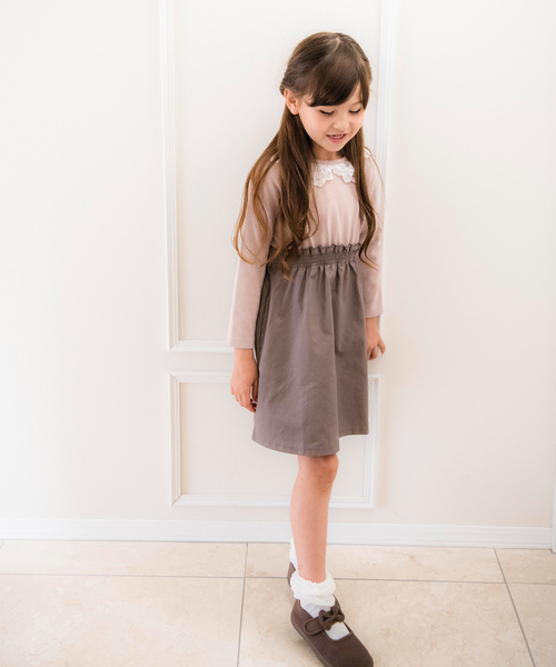 Catherine Cottage（キャサリンコテージ）の「リブドッキングワンピース（ワンピース・キッズ・ベージュ/アッシュブラウン/レッド/オリーブ/ネイビー/ホワイト系その他/ブラック系その他/ブラック系その他2/ブラック系その他3/グレー系その他/ブラウン系その他/ダークグレー/グリーン/ブルー系その他/ブルー系その他2・110/120/130/140/150）」の17枚目の写真