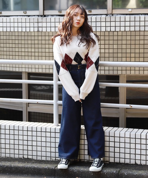 apres jour(アプレジュール)の「デニムワイドパンツ【ZOZOTOWN限定アイテム】(デニムパンツ・レディース・ブラック/オフホワイト/インディゴブルー・フリー)」の7枚目の写真