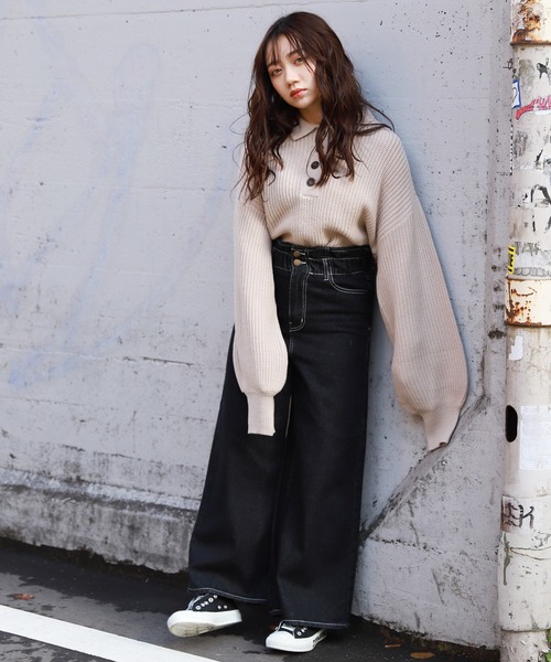 apres jour(アプレジュール)の「デニムワイドパンツ【ZOZOTOWN限定アイテム】(デニムパンツ・レディース・ブラック/オフホワイト/インディゴブルー・フリー)」の11枚目の写真