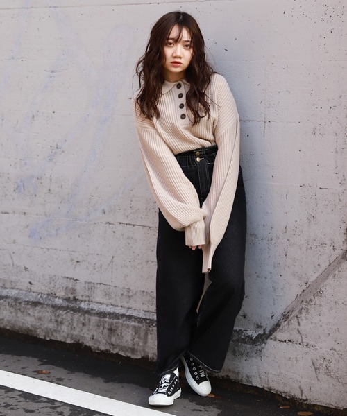 apres jour(アプレジュール)の「デニムワイドパンツ【ZOZOTOWN限定アイテム】(デニムパンツ・レディース・ブラック/オフホワイト/インディゴブルー・フリー)」の13枚目の写真