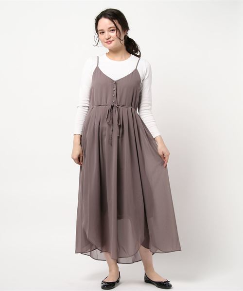 flower(フラワー)の「リリーワンピース(ワンピース・レディース・ベージュ/ブラウン・FREE)」の2枚目の写真