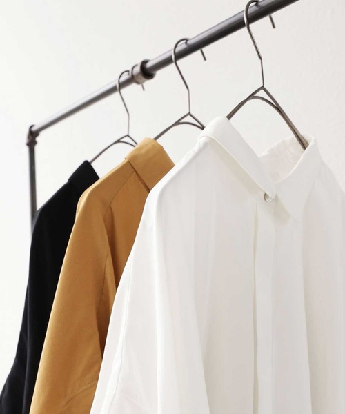 antiqua(アンティカ)の「半袖ワイドシャツ(シャツ/ブラウス・レディース・オフホワイト/ブラウン系その他/ブラック・FREE)」の4枚目の写真