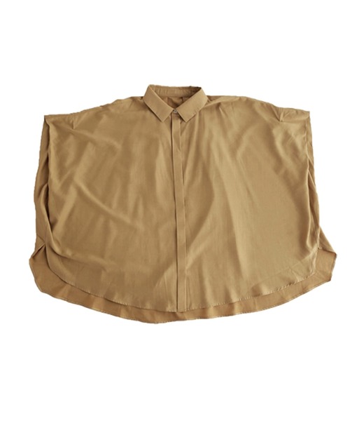 antiqua(アンティカ)の「半袖ワイドシャツ(シャツ/ブラウス・レディース・オフホワイト/ブラウン系その他/ブラック・FREE)」の10枚目の写真