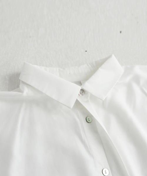 antiqua(アンティカ)の「半袖ワイドシャツ(シャツ/ブラウス・レディース・オフホワイト/ブラウン系その他/ブラック・FREE)」の7枚目の写真