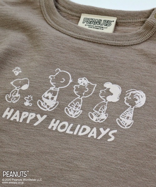 PEANUTS(ピーナッツ)の「SNOOPY/スヌーピー デコボコ天竺プリントTシャツ(Tシャツ/カットソー・キッズ・チャコールグレー/ライトベージュ・110cm/100cm/120cm/130cm/140cm/90㎝/150cm/160cm/90cm)」の4枚目の写真