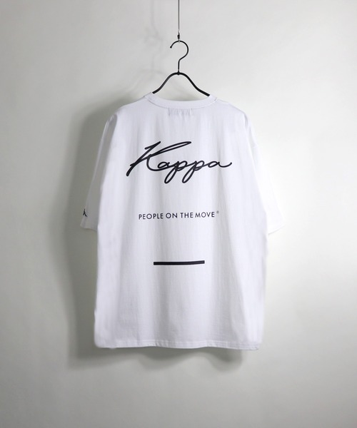 Kappa（カッパ）の「Kappa/カッパ ビッグバックプリント筆記体ロゴT/胸ポケットロゴT（Tシャツ/カットソー・メンズ・ホワイト/ブラック/ダークブラウン/ベージュ/サックスブルー/ホワイト系その他/ブラック系その他/ブルー系その他・M/L）」の3枚目の写真