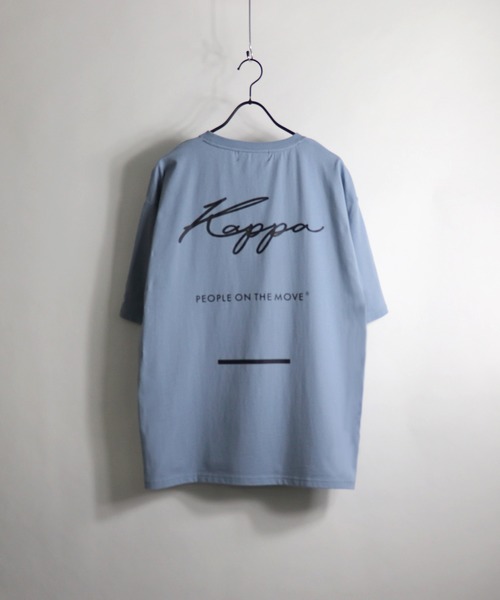 Kappa（カッパ）の「Kappa/カッパ ビッグバックプリント筆記体ロゴT/胸ポケットロゴT（Tシャツ/カットソー・メンズ・ホワイト/ブラック/ダークブラウン/ベージュ/サックスブルー/ホワイト系その他/ブラック系その他/ブルー系その他・M/L）」の8枚目の写真