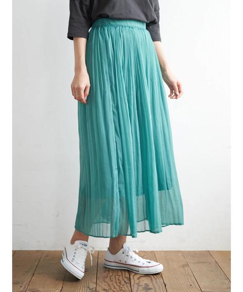 AMERICAN HOLIC(アメリカンホリック)の「シアープリーツロングスカート *〇(スカート・レディース・ライトベージュ/グリーン/レオパード/その他5/ストライプ・M/L)」の18枚目の写真