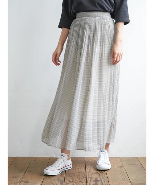 AMERICAN HOLIC(アメリカンホリック)の「シアープリーツロングスカート *〇(スカート・レディース・ライトベージュ/グリーン/レオパード/その他5/ストライプ・M/L)」の20枚目の写真