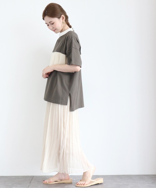 AMERICAN HOLIC(アメリカンホリック)の「シアープリーツロングスカート *〇(スカート・レディース・ライトベージュ/グリーン/レオパード/その他5/ストライプ・M/L)」の12枚目の写真