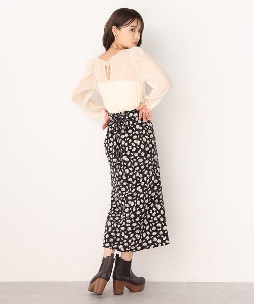 one after another NICE CLAUP(ワンアフターアナザーナイスクラップ)の「うしろレースアップチューリップスカート(スカート・レディース・アイボリー/ブラック系その他/モカ/グリーン系その他/ベージュ系その他/ブラウン系その他/チェック・FREE)」の14枚目の写真