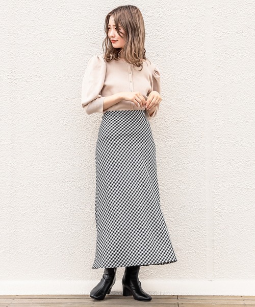 one after another NICE CLAUP(ワンアフターアナザーナイスクラップ)の「うしろレースアップチューリップスカート(スカート・レディース・アイボリー/ブラック系その他/モカ/グリーン系その他/ベージュ系その他/ブラウン系その他/チェック・FREE)」の22枚目の写真