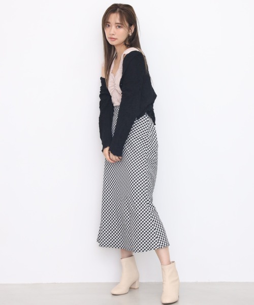 one after another NICE CLAUP(ワンアフターアナザーナイスクラップ)の「うしろレースアップチューリップスカート(スカート・レディース・アイボリー/ブラック系その他/モカ/グリーン系その他/ベージュ系その他/ブラウン系その他/チェック・FREE)」の16枚目の写真