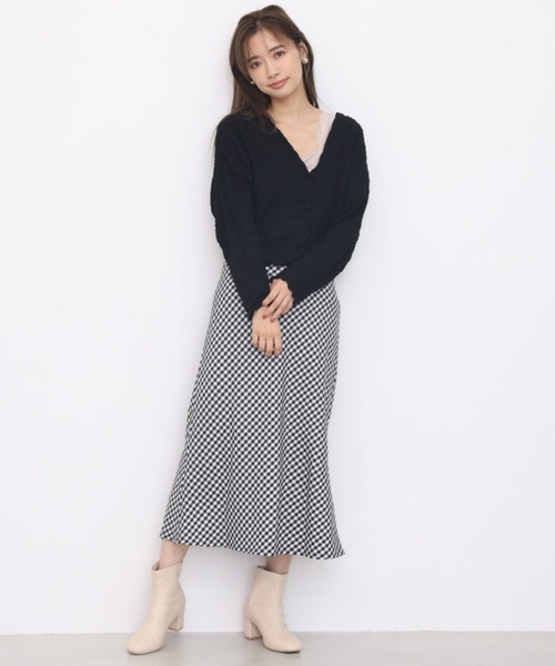 one after another NICE CLAUP(ワンアフターアナザーナイスクラップ)の「うしろレースアップチューリップスカート(スカート・レディース・アイボリー/ブラック系その他/モカ/グリーン系その他/ベージュ系その他/ブラウン系その他/チェック・FREE)」の17枚目の写真