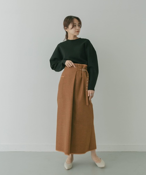 KBF+（ケービーエフプラス）の「KBF+ メランジツイルラップスカート  