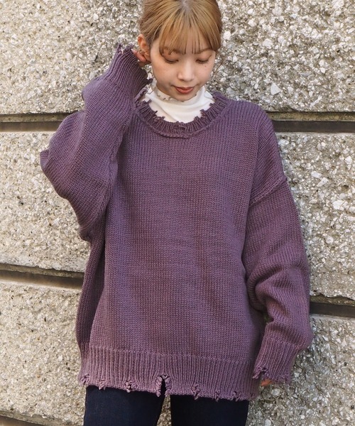 tiptop（ティップトップ）の「2020AW ダメージ加工ビッグニット  