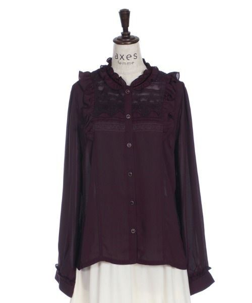 axes femme(アクシーズファム)の「ブローチ付ヴィンテージBL(シャツ/ブラウス・レディース・ブラック/グレー/ワイン/キナリ/ピンク/ラベンダー・MEDIUM/LARGE)」の22枚目の写真
