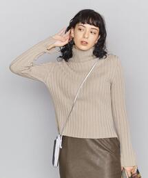 BEAUTY&YOUTH UNITED ARROWS | BY リブスリットスリーブハイネックニットプルオーバー -ウォッシャブル-(ニット/セーター)